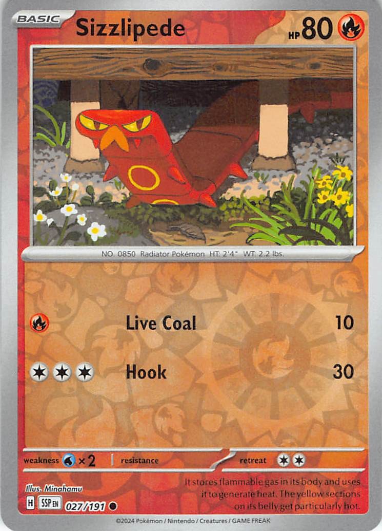 Sizzlipede 027/191 Surging Sparks Reverse Holofoil