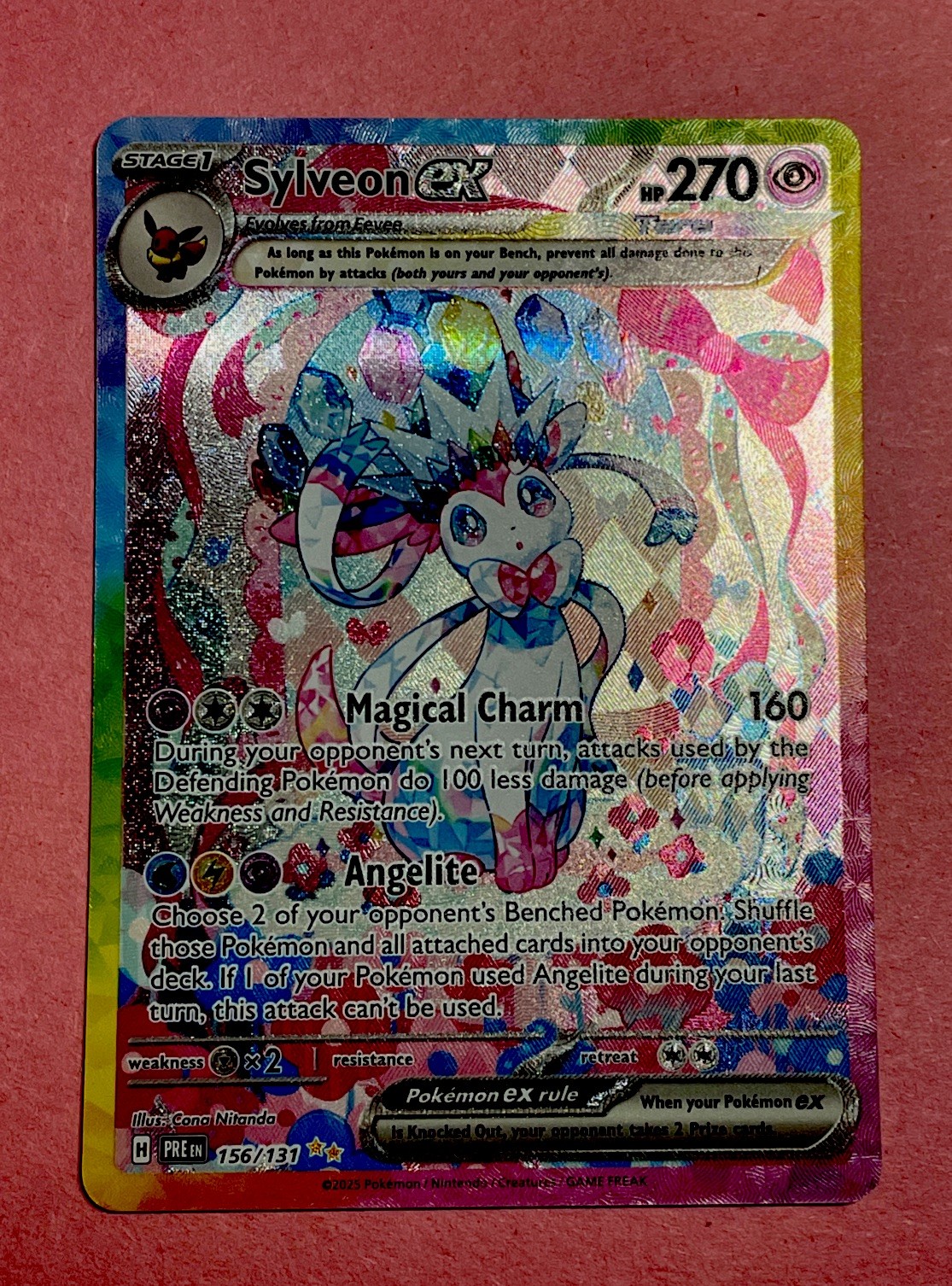 2025 Pokemon Prismatic Evolutions Sylveon ex Special Illustration Rare 156/131🔥