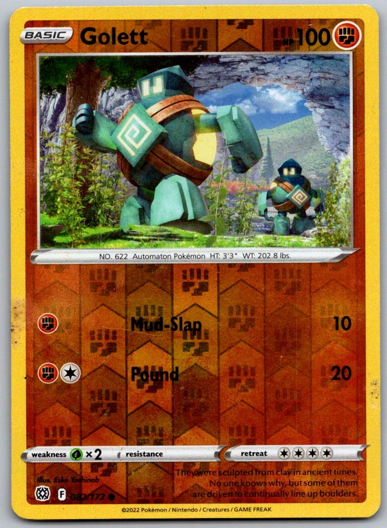 Golett 082/172 Brilliant Stars Pokemon LP Eske Yoshinob