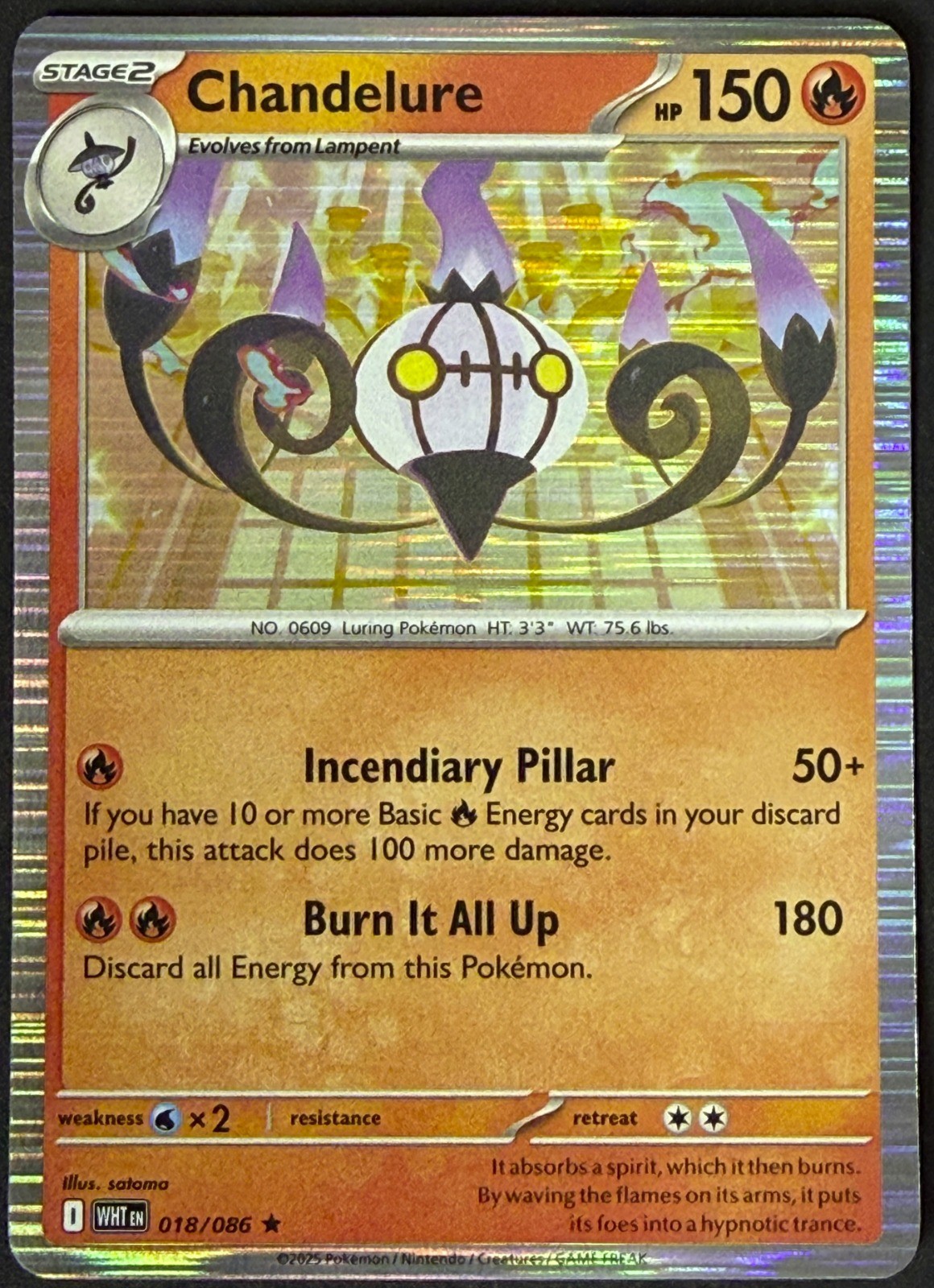 Chandelure Holo Rare SV: White Flare 018/086 NM