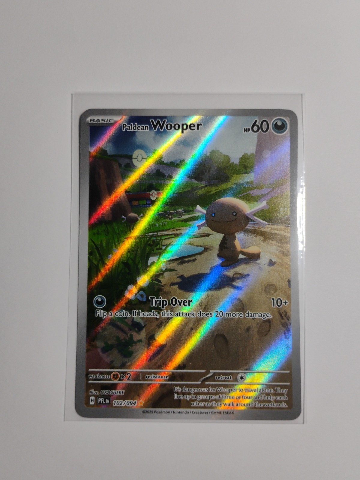Paldean Wooper 102/094 Illustration Rare English Pokemon ME02 Phantasmal Flames