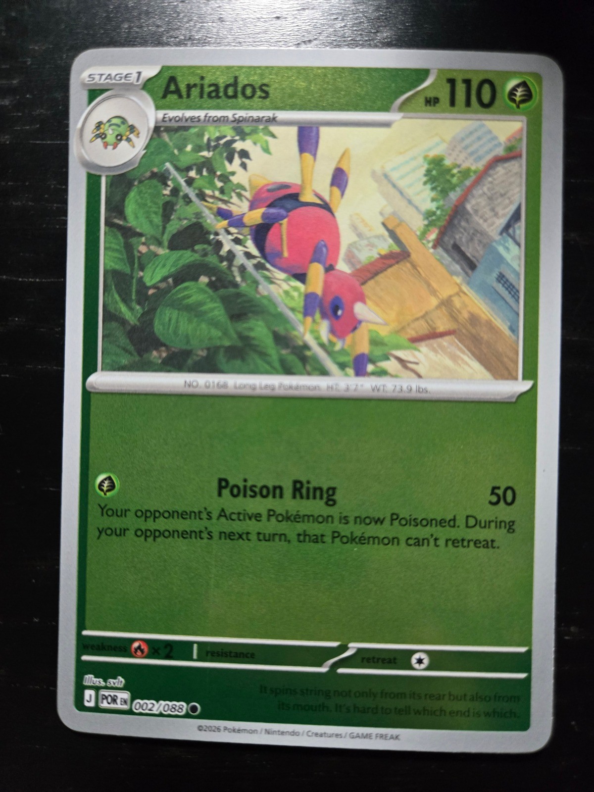 Ariados Reverse Holo Common ME03: Perfect Order 002/088 NM