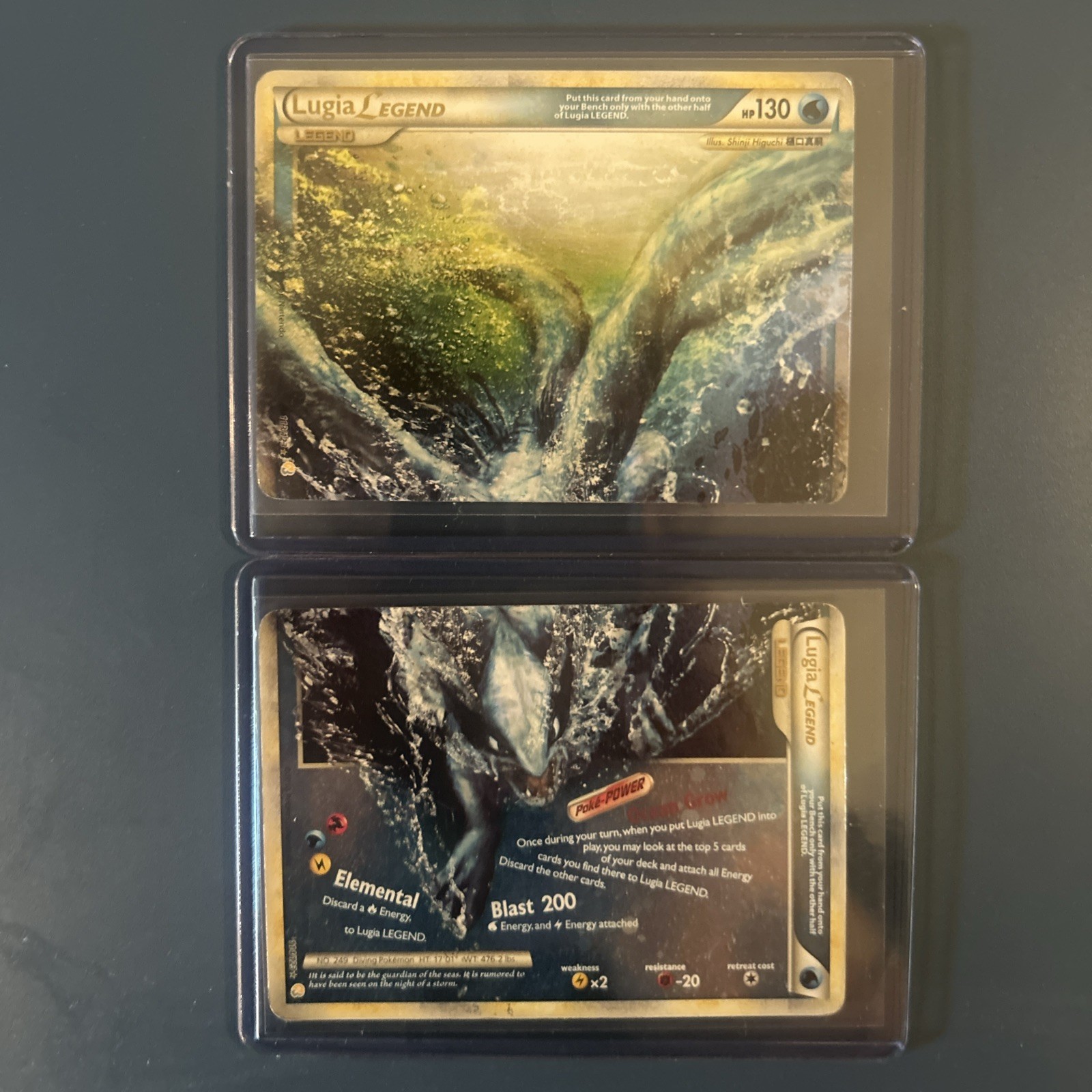 2010 Pokemon Heartgold & Soulsilver #113 + #114 Lugia Legend Holo Top and Bottom