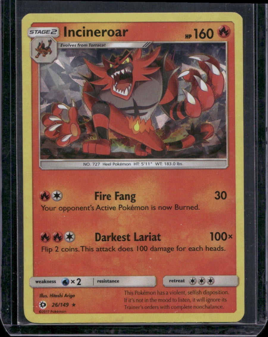 Incineroar Rare SM Base Set 26/149 LP