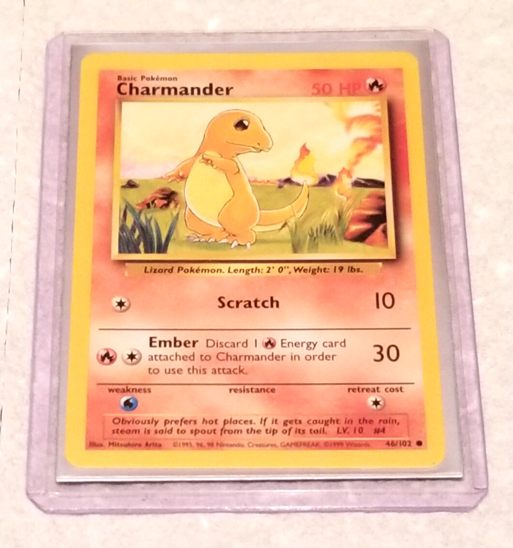 Charmander – Base Set – 46/102 – Unlimited – Pokemon Card – Near Mint