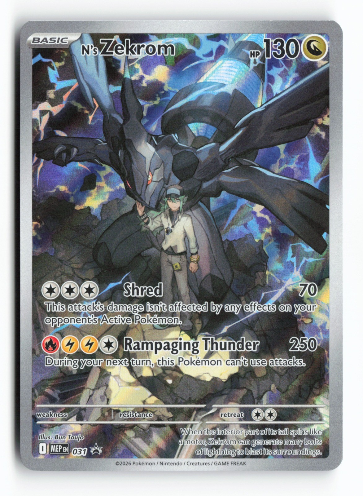 N’s Zekrom 031 ME: Mega Evolution Promo Holo Promo Pokemon TCG NM Bun Toujo