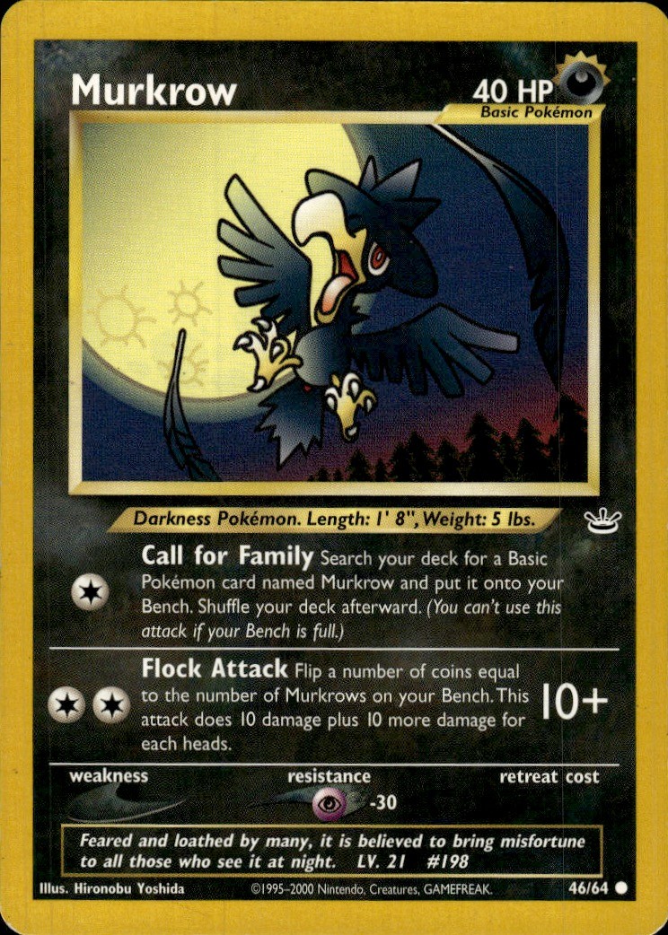 Pokemon Neo Revelation #46/64 Murkrow Common Lightly played