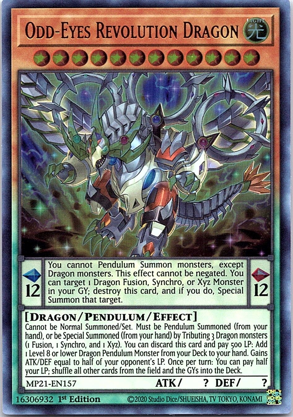 Yugioh: Odd-Eyes Revolution Dragon – MP21-EN157 Ultra Rare 1st Edition NM