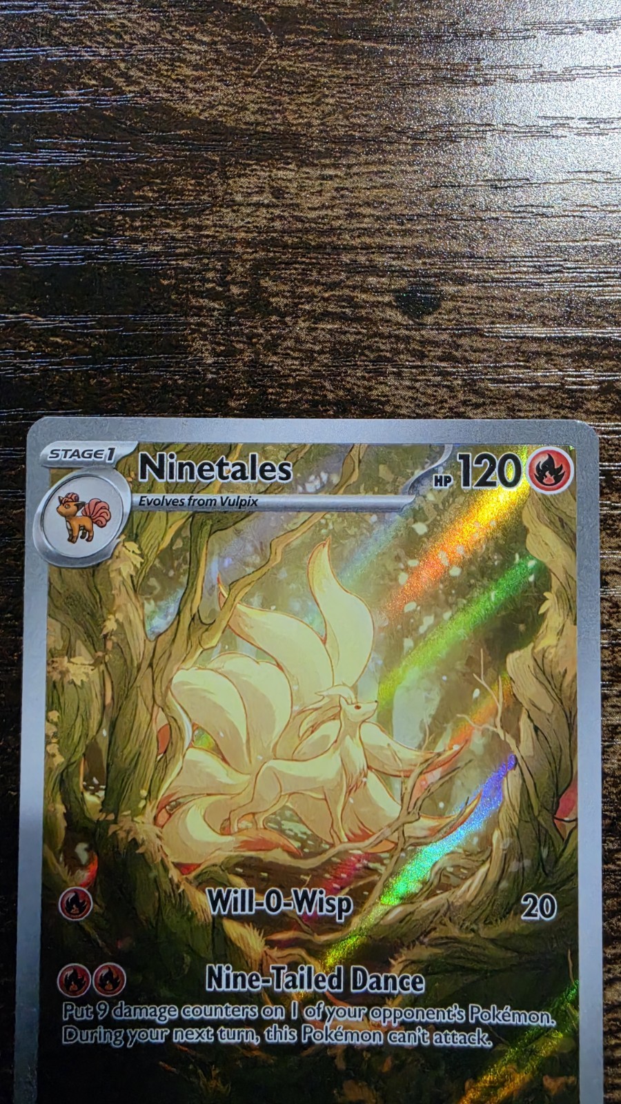 Pokémon TCG Ninetales 199/197 SV03 Obsidian Flames IR Holo English 120HP Stage 1