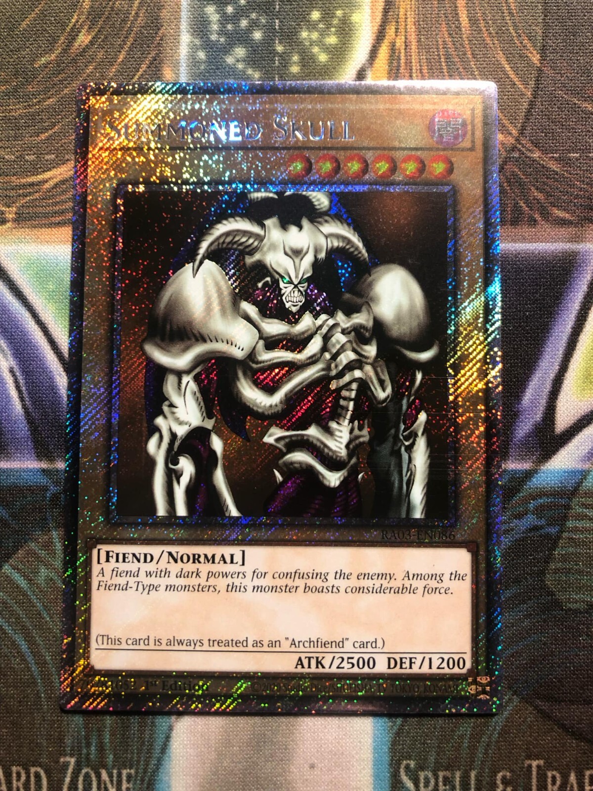 *** SUMMONED SKULL *** 1ST EDITION PLATINUM SECRET RARE RA03-EN086 YUGIOH!