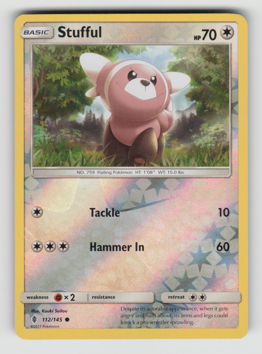 Stufful 112/145 Common Guardians Rising Pokemon Reverse Holo Lightly Played