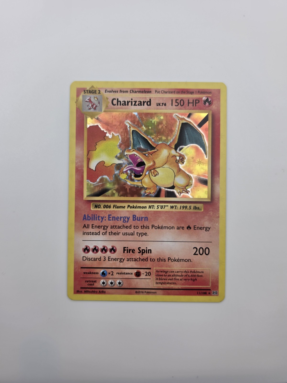 Pokemon TCG Charizard 11/108 XY Evolutions Holo Rare Stage 2 EN 2016