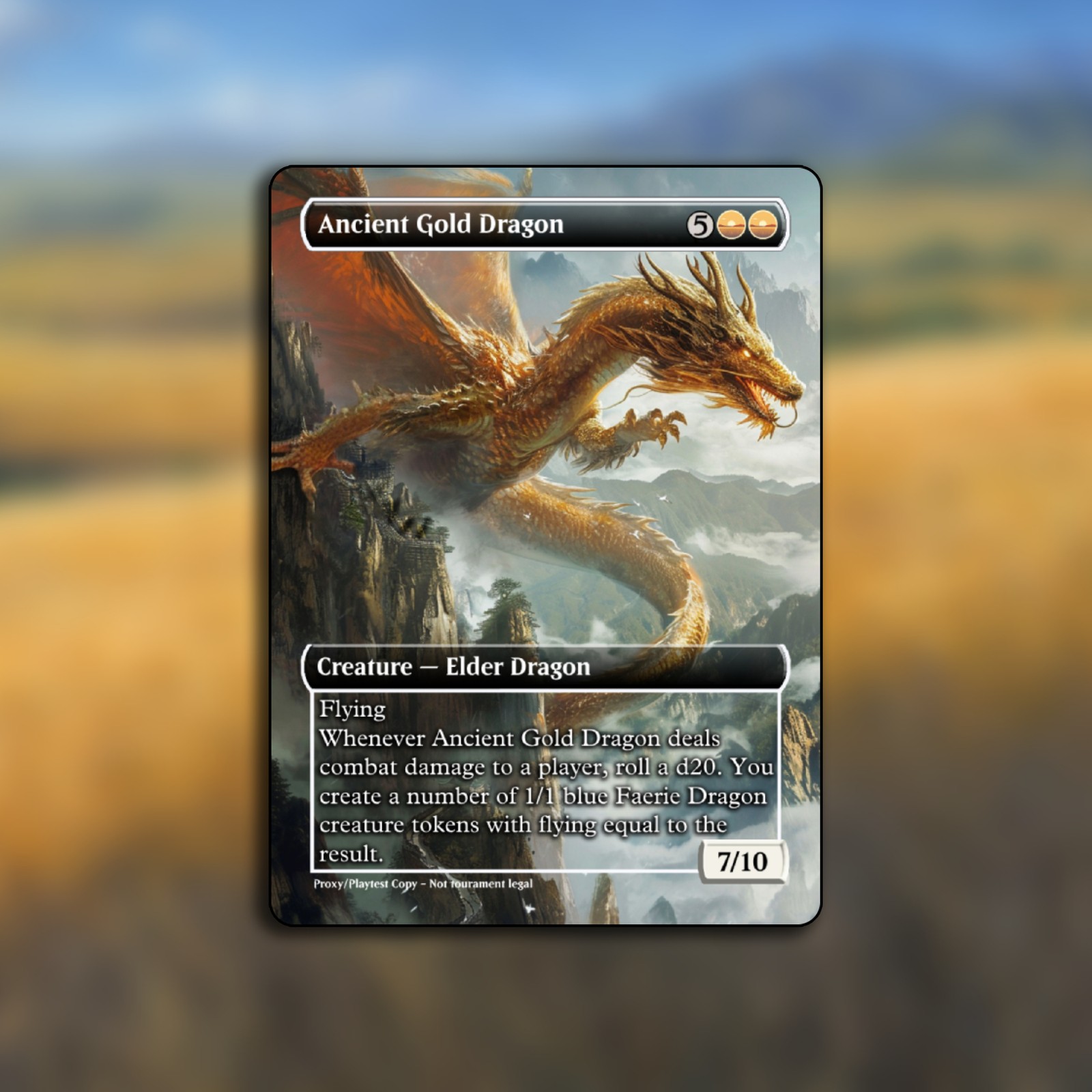 Ancient Bronze Dragon MTG Playtest Custom Alt Art Card For Commander