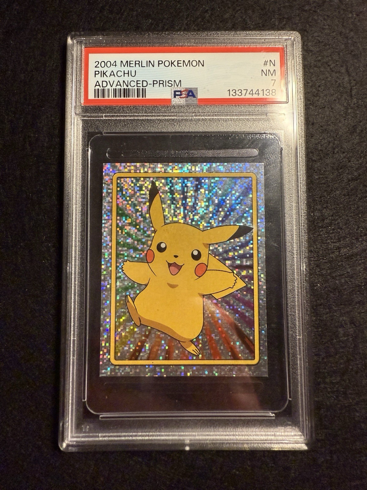 POKEMON MERLIN ADVANCED SERIES 6 PIKACHU #N HOLO SPARKLE PSA 7 NM 2004