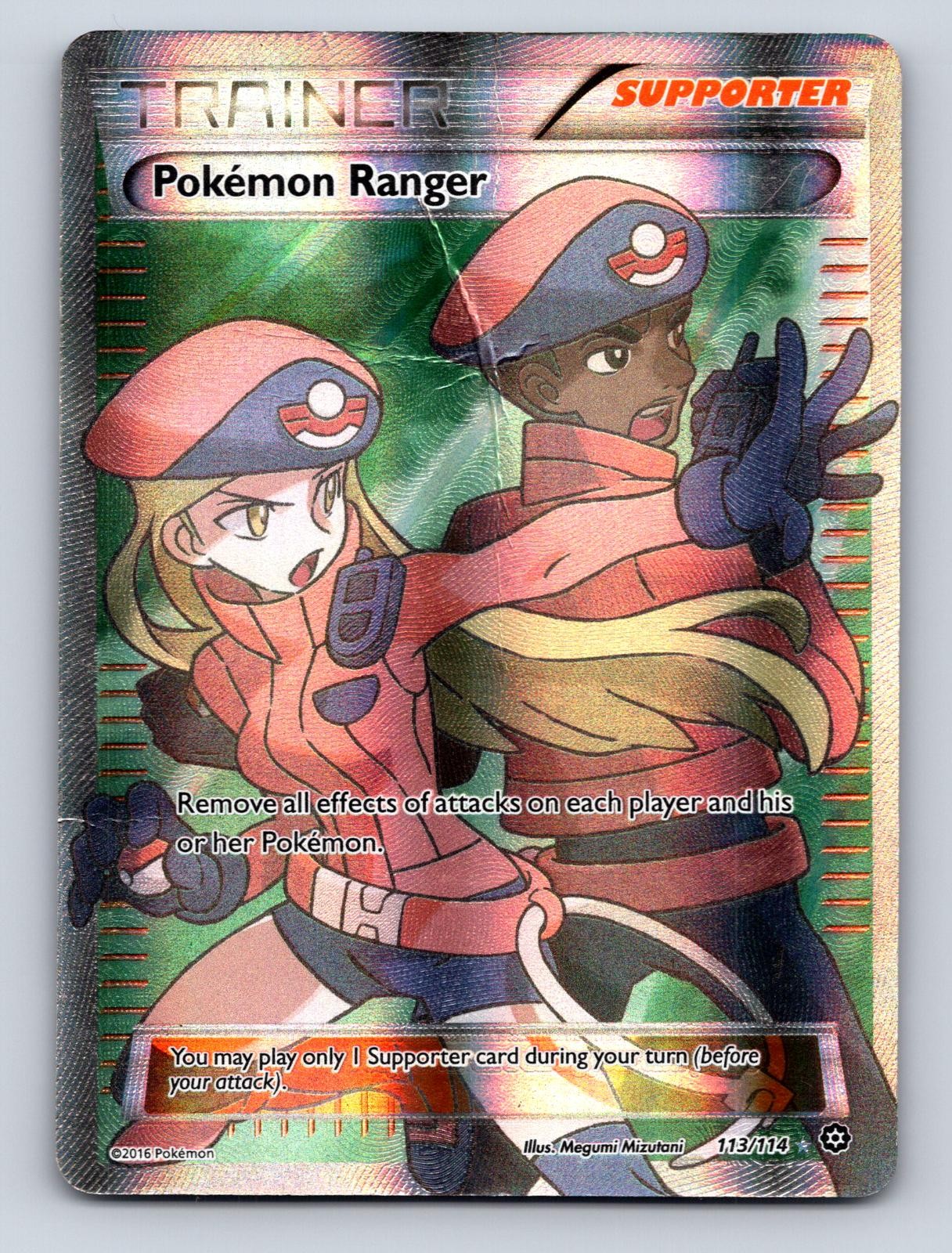 Pokemon Ranger 113/114 Ultra Rare Steam Siege Pokemon Holo Damaged