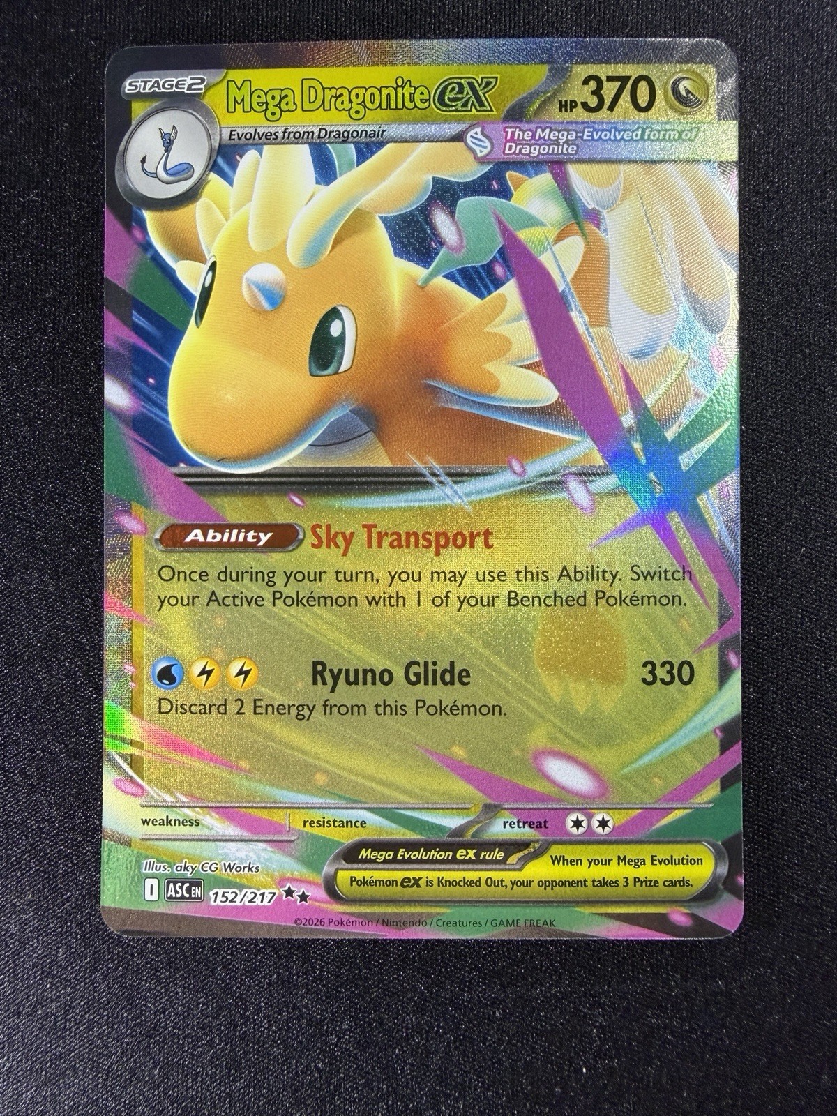 NM The Pokémon Company Mega Dragonite EX 152/217 ASC Rare EN
