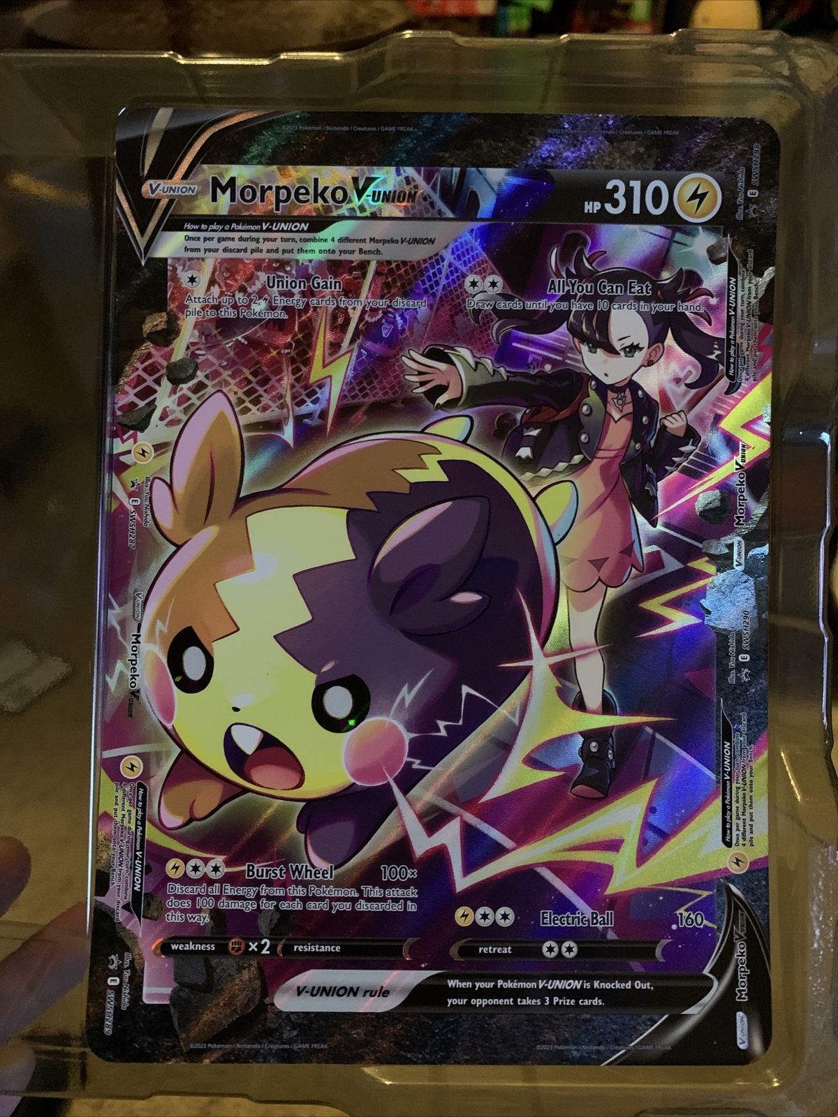 Marnie’s Morpeko V-UNION Promo SWSH287 288 289 290 & Jumbo Pokemon TCG Card Set