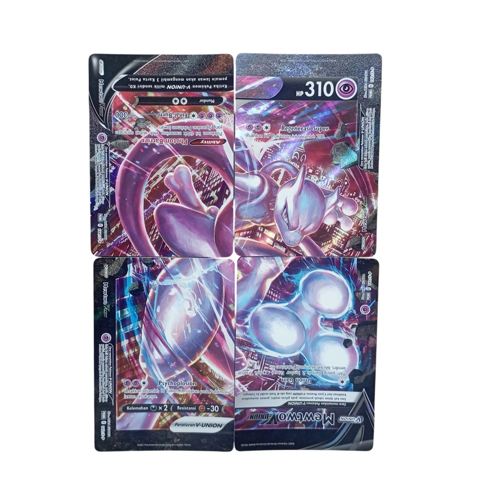 3 Sets Pokemon V-UNION Promo Mewtwo Zacian Greeninja Promo Pokemon TCG indonesia
