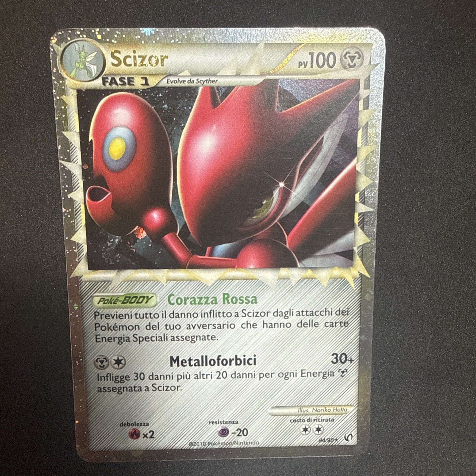 2010 Pokemon TCG Scizor Prime 🌀 SWIRL 🌀84/90 Undaunted Holo HGSS – ITALIAN
