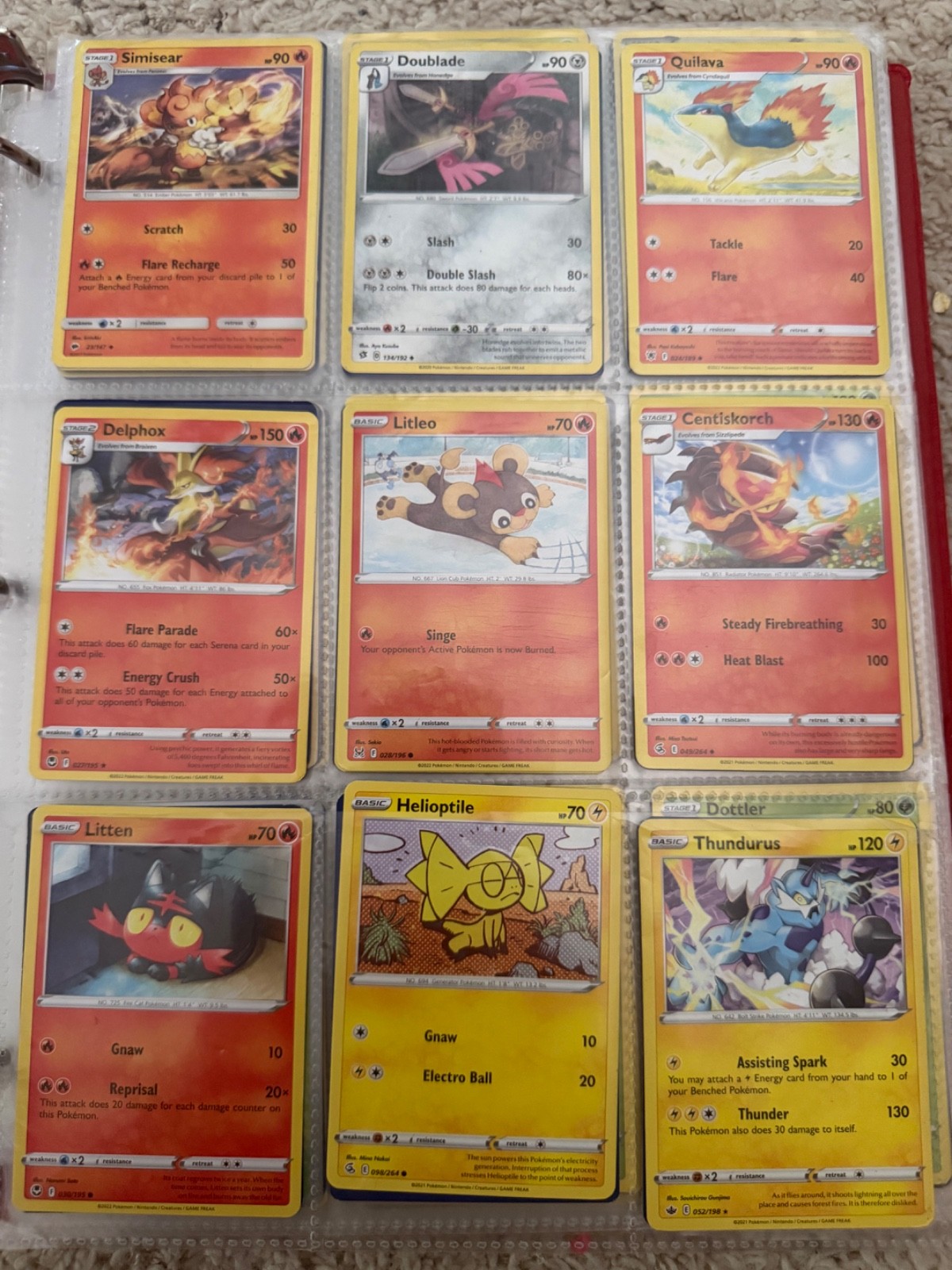 pokemon cards-Fire, grass, electric, poison, fairy, earth, water, dragon, more p