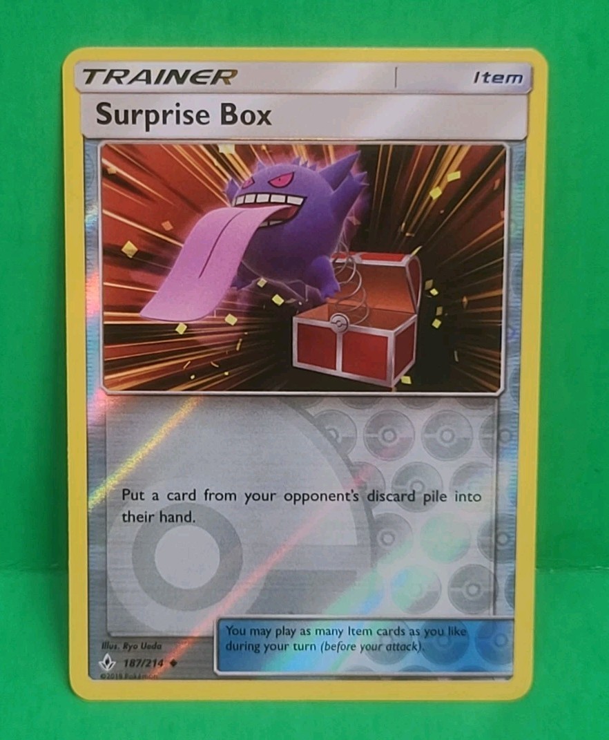 Pokemon Reverse Holo Gengar Surprise Box 187/214 SM Unbroken Bonds NM-MINT