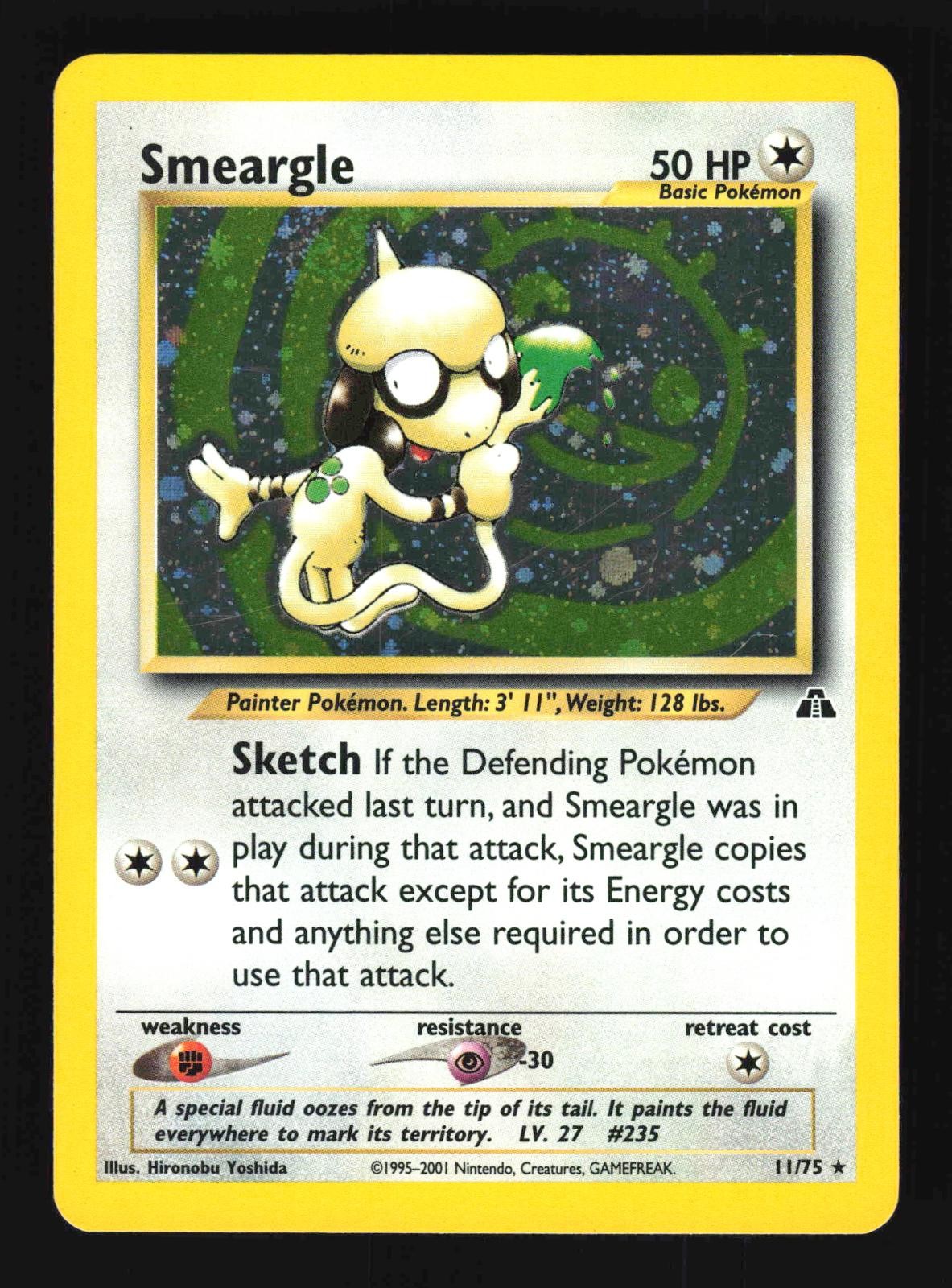 Pokemon Smeargle Holo Rare Neo Discovery 11/75 Moderately Played