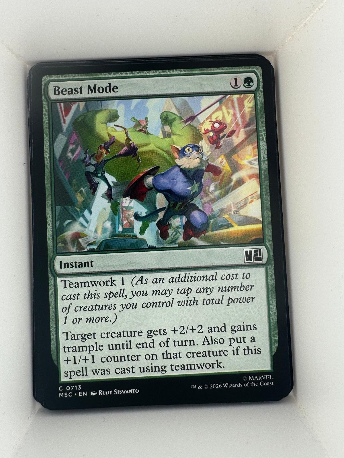 Beast Mode 713 Common Commander: Marvel Super Heroes Magic: The Gathering NM
