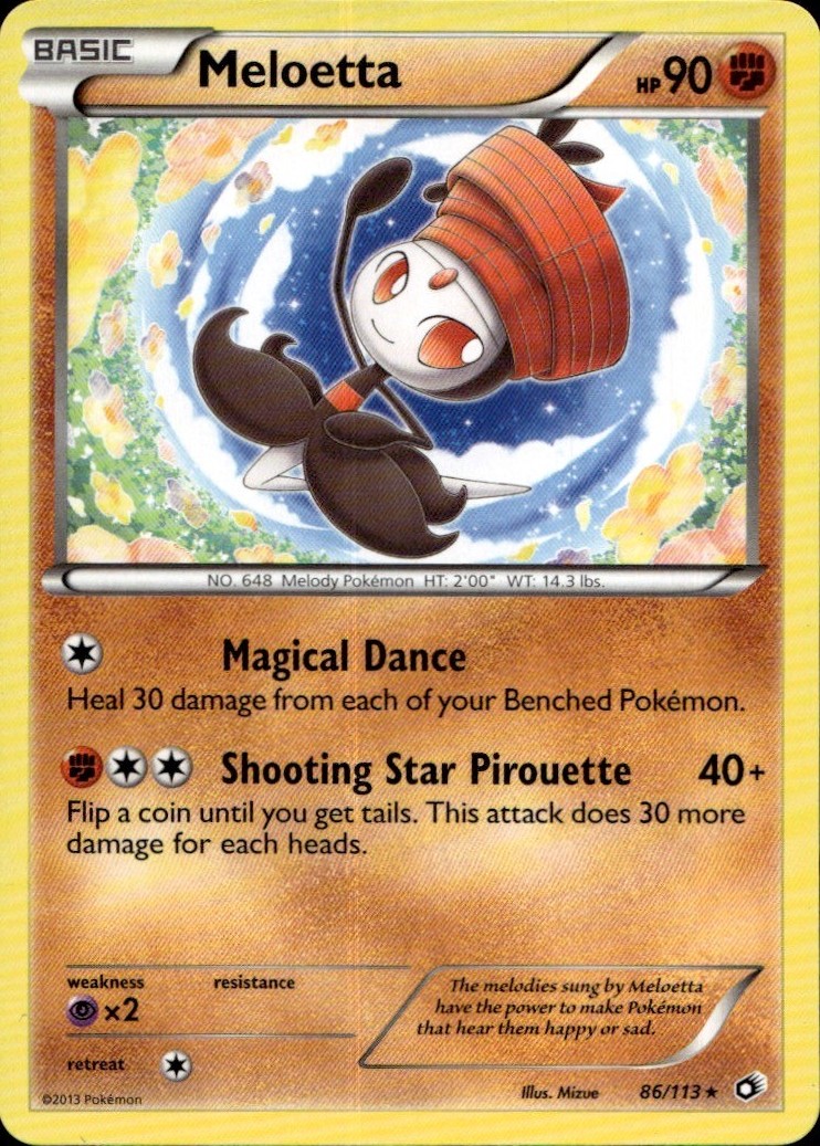 Meloetta (86) 86/113 Rare Legendary Treasures Pokemon Lightly Played