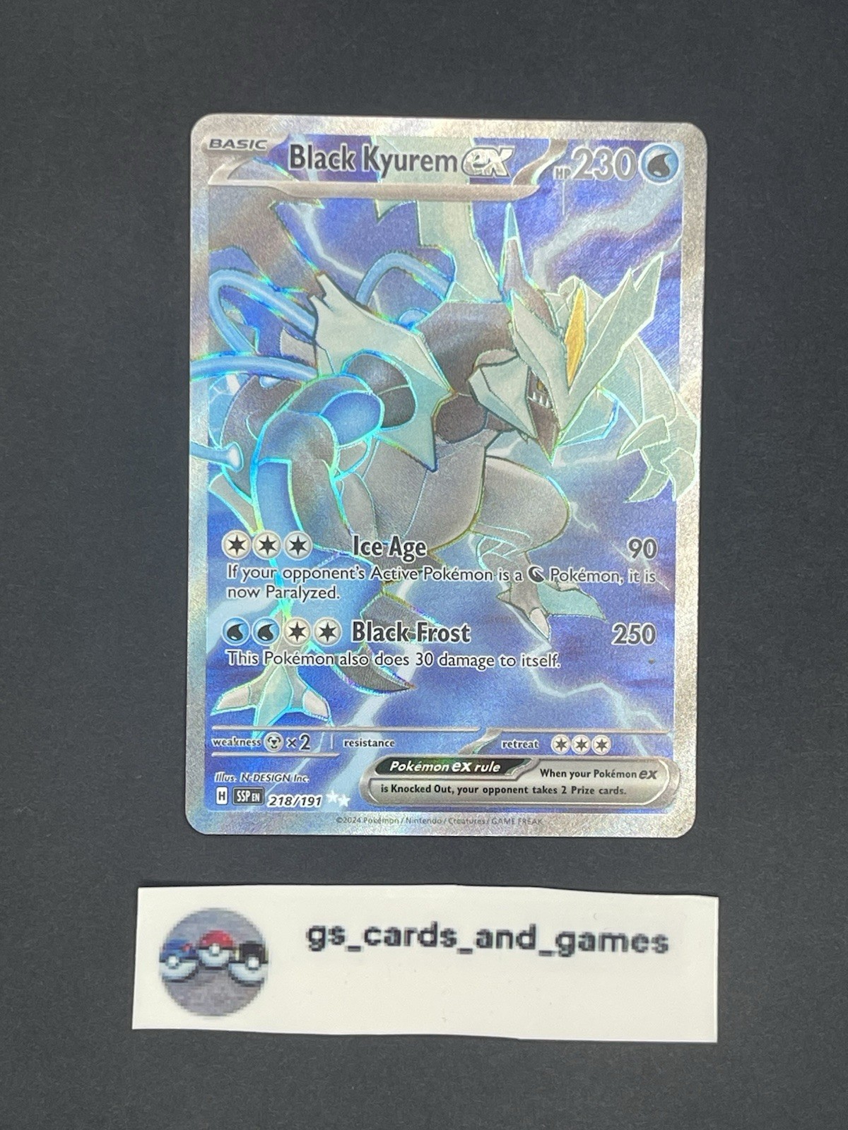 Black Kyurem ex 218/191 Full Art – Sv08: Surging Sparks – Pokemon TCG