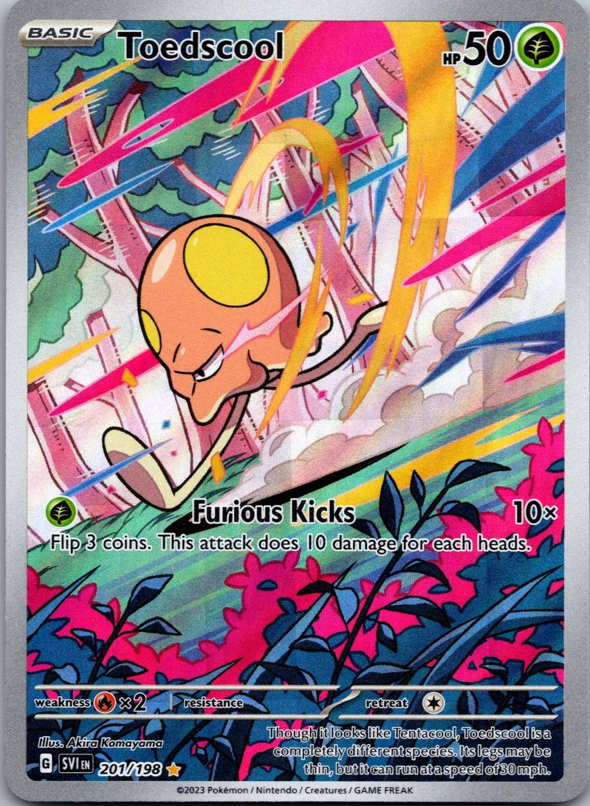 Toedscool 201/198 Illustration Rare Scarlet & Violet Pokemon Holo Near Mint