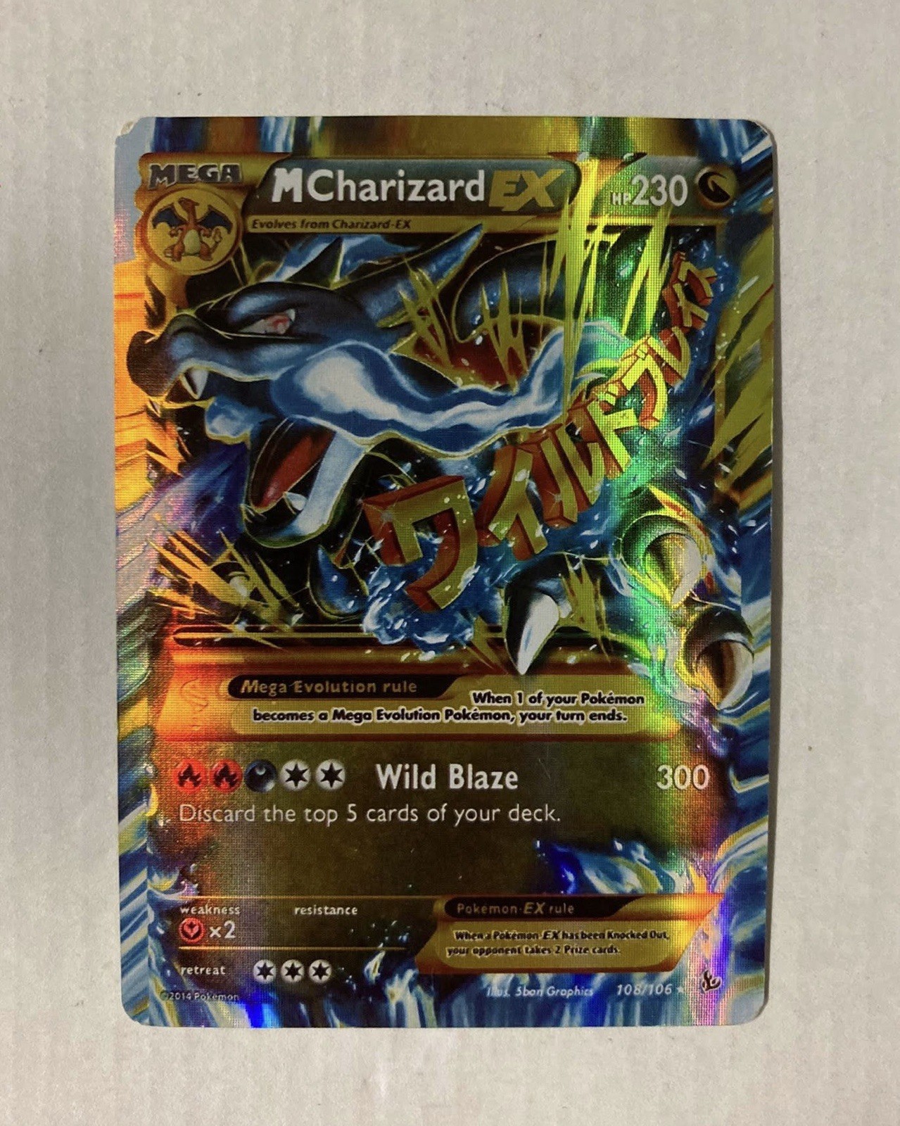 M Charizard Ex 108/106 – Pokémon TCG – Flashfire – Holo – SECRET RARE – Mega