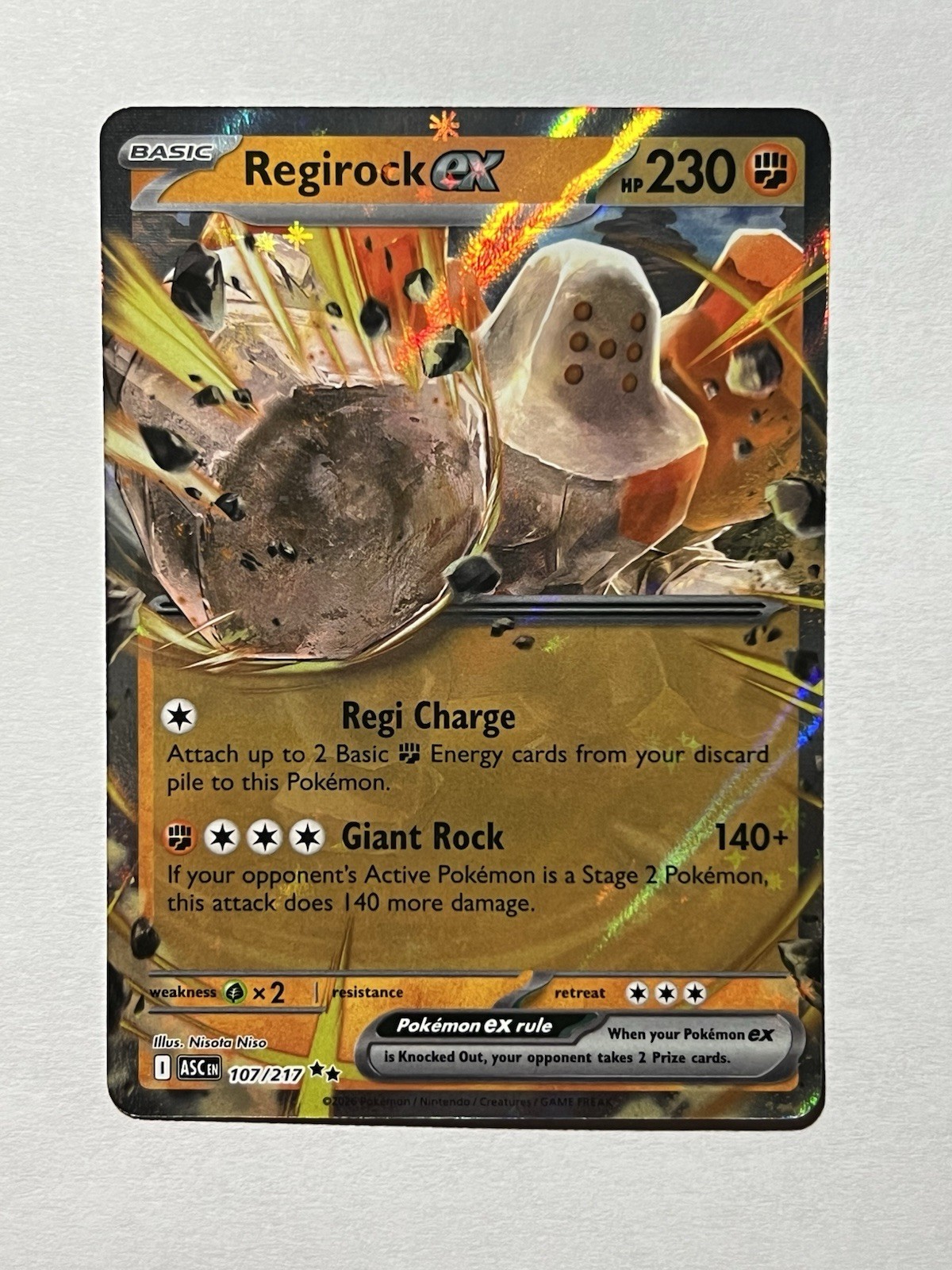 Regirock ex 107/217 Me: Ascended Heroes Holo