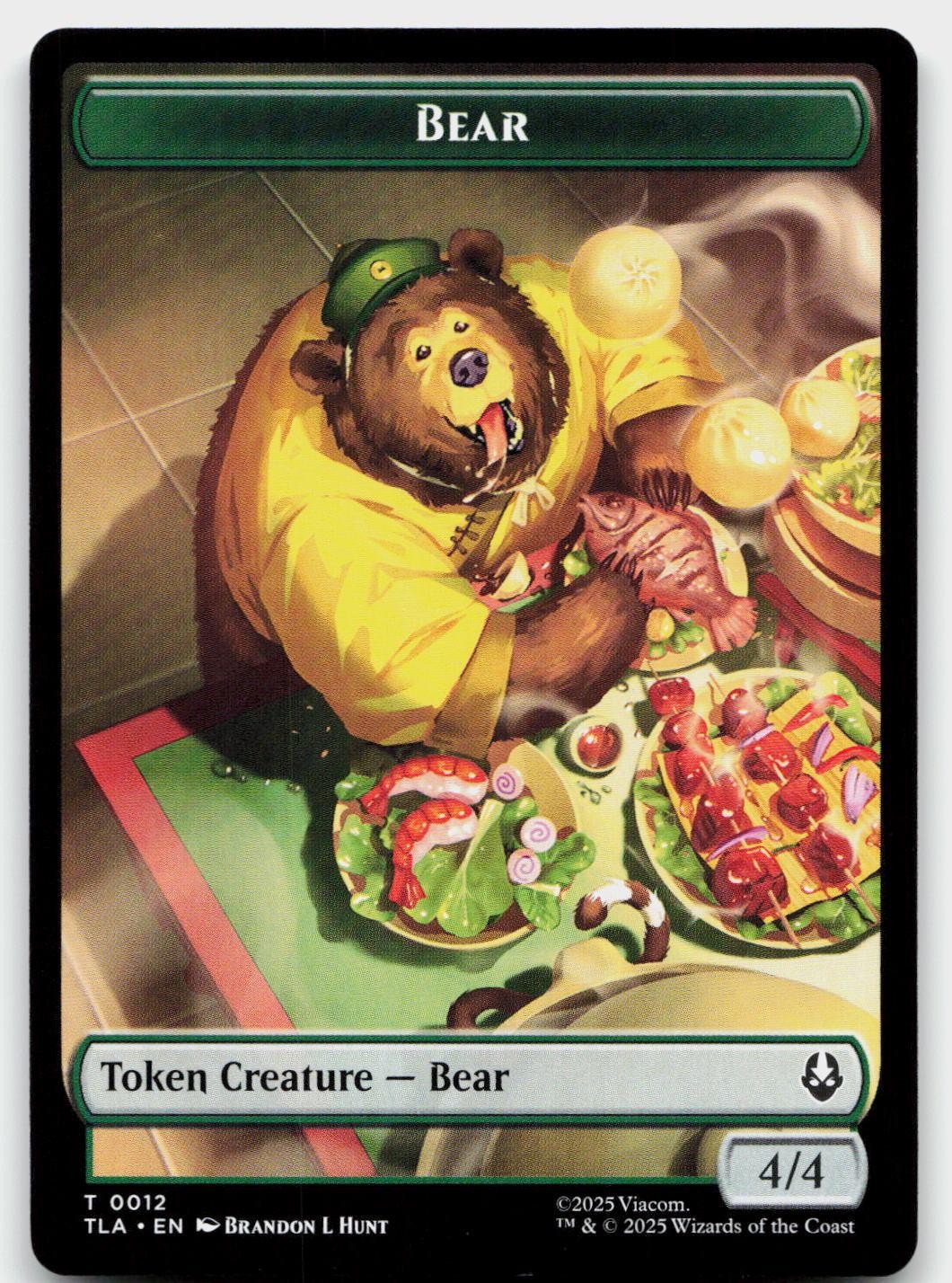 Bear / Food (0020) Dbl-Sided Token 12 / 20 Avatar: TLA MTG NM