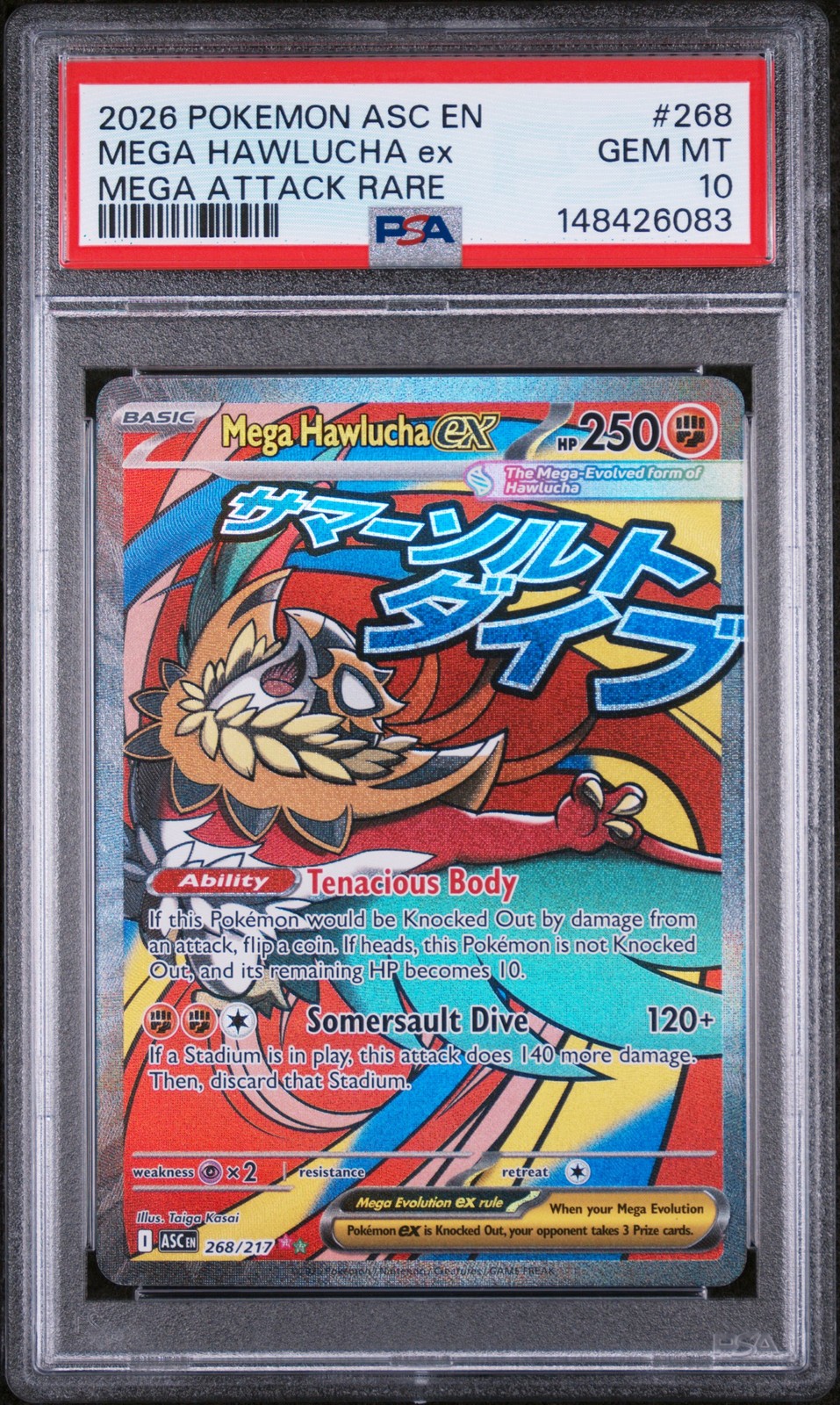 2026 POKEMON ASC EN-ASCENDED HEROES MEGA ATTACK RARE MEGA HAWLUCHA EX PSA 10