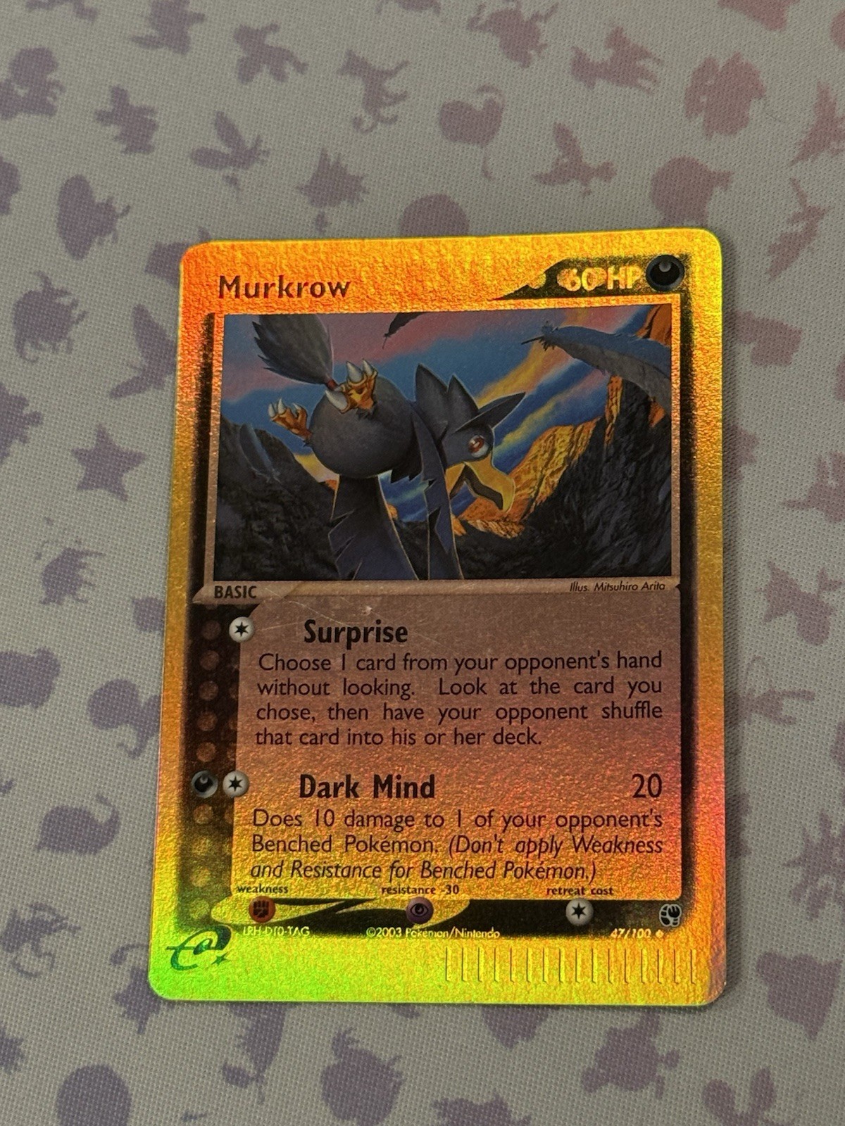 Murkrow Reverse Holo Sandstorm 47/100 Mint Condition
