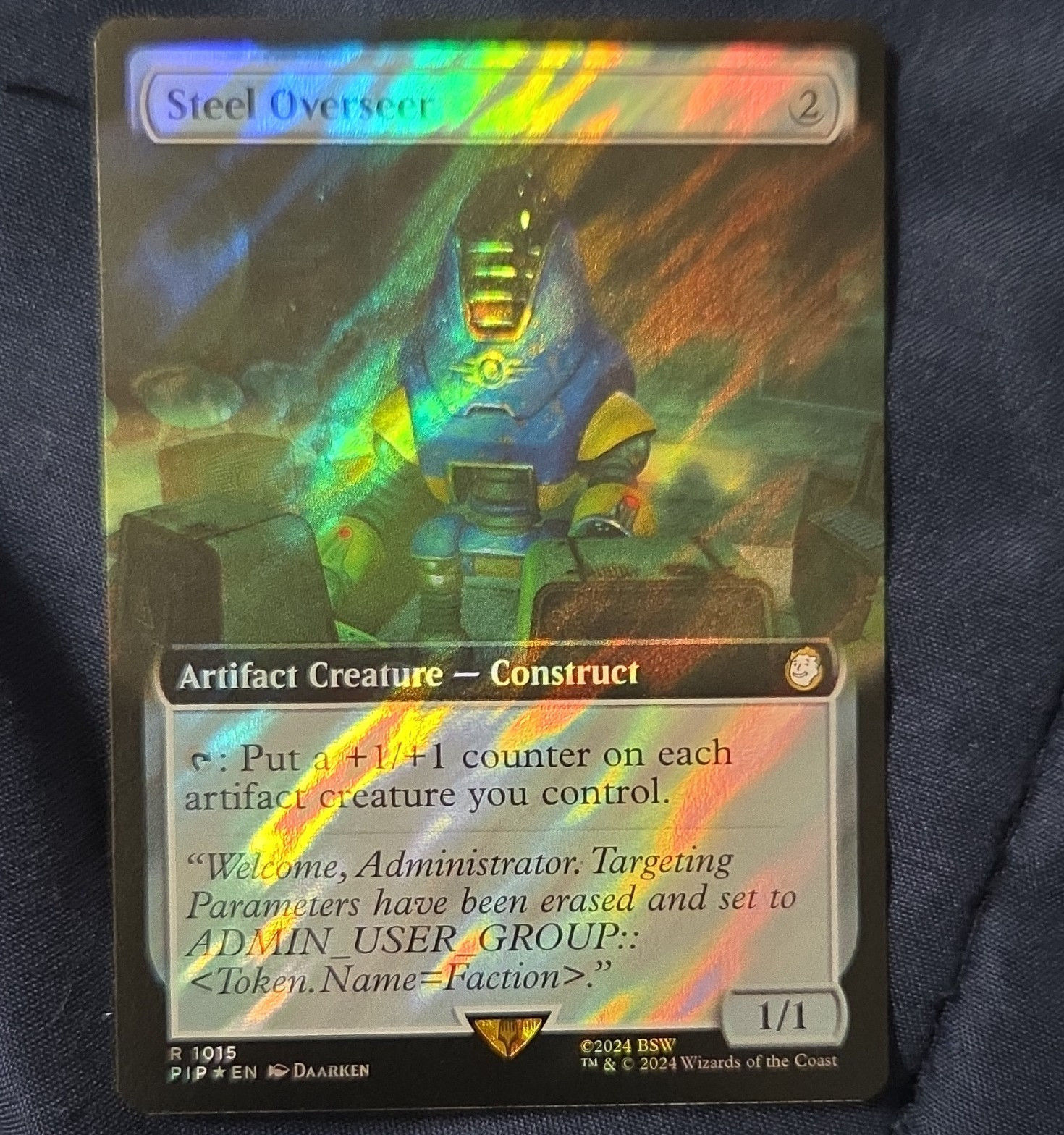 Magic the Gathering Steel Overseer Fallout (Surge Foil) (Extended Art) Rare