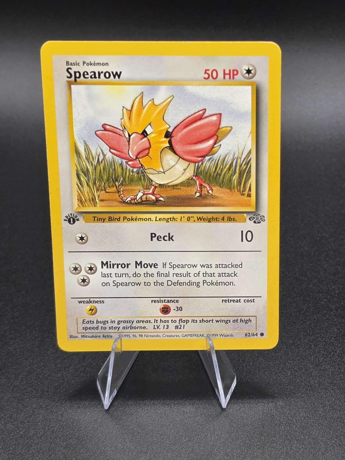 Spearow 62/64 1st Edition Common Jungle Pokemon 1999