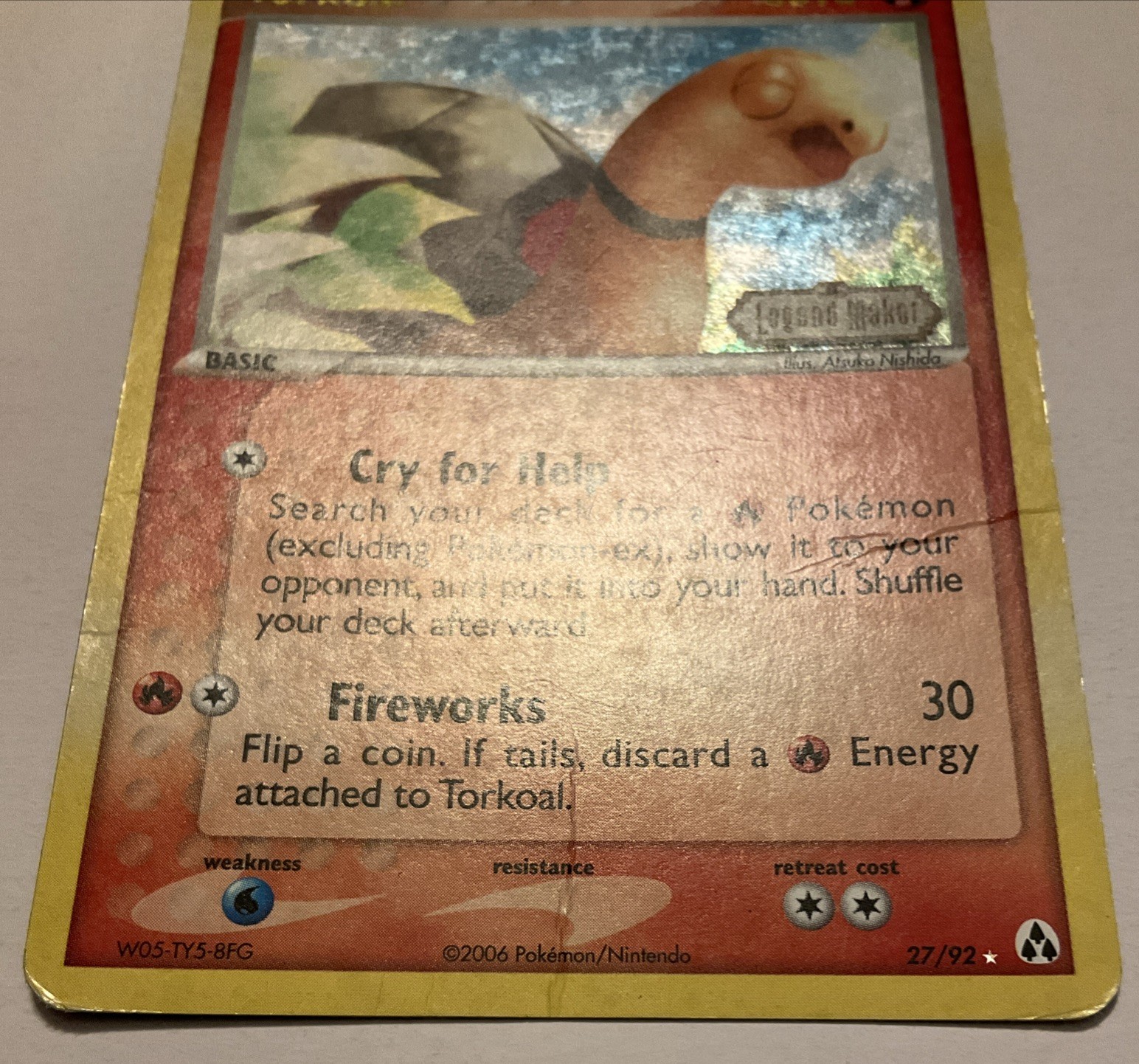 Torkoal 27/92 Legend Maker Reverse Holo Rare Stamp