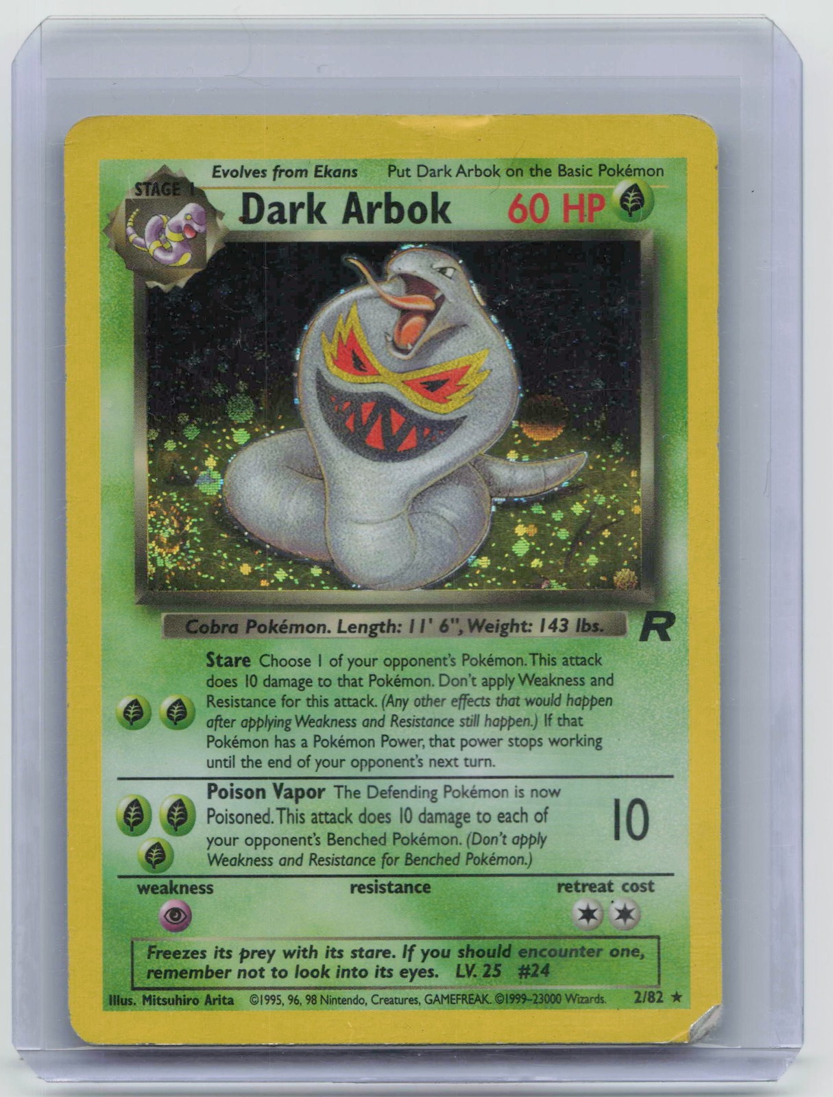 Wizards of the Coast Pokemon TCG Team Rocket Dark Arbok 2/82 Holo Rare 1999