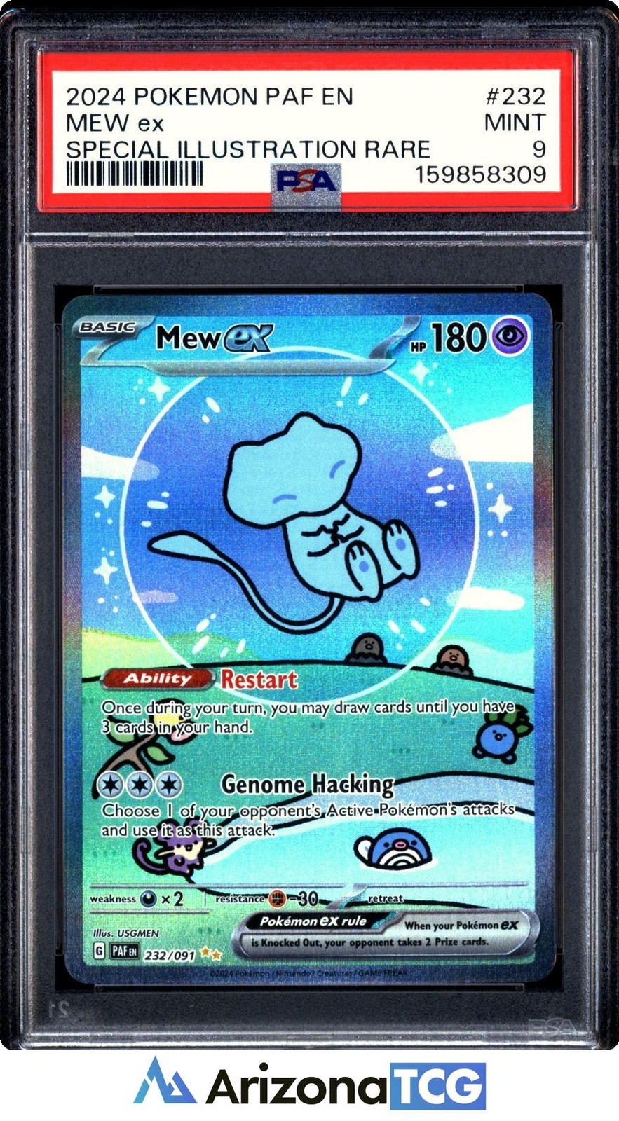 Pokemon 2024 Mew ex 232/091 SIR Paldean Fates PSA 9