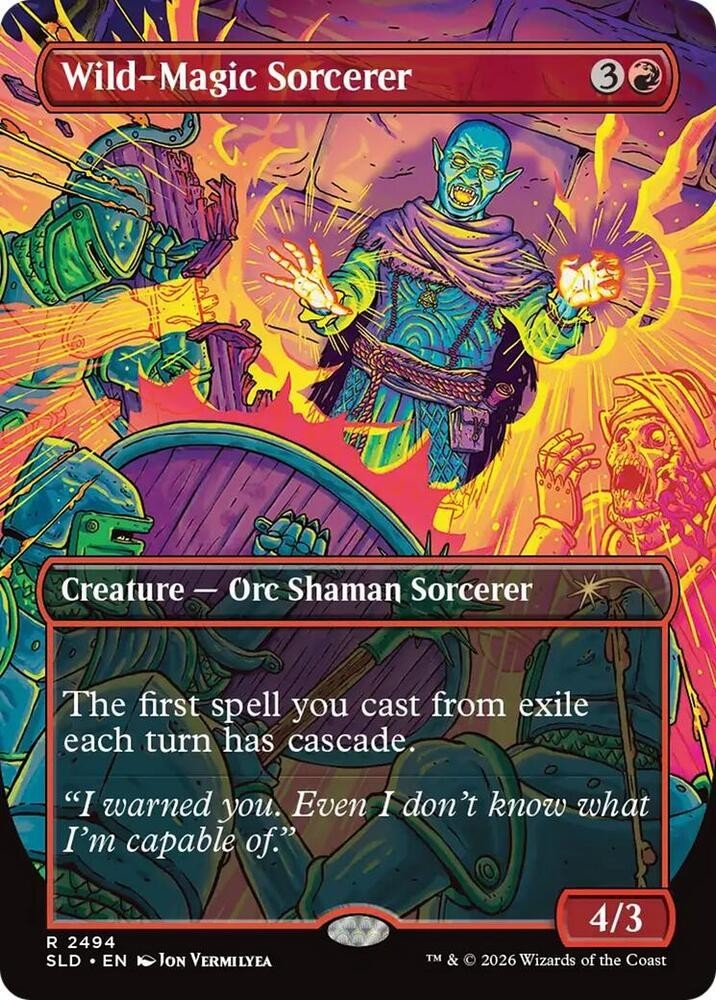 NM MTG FOIL WILD-MAGIC SORCERER SECRET LAIR ROLL FOR INITIATIVE
