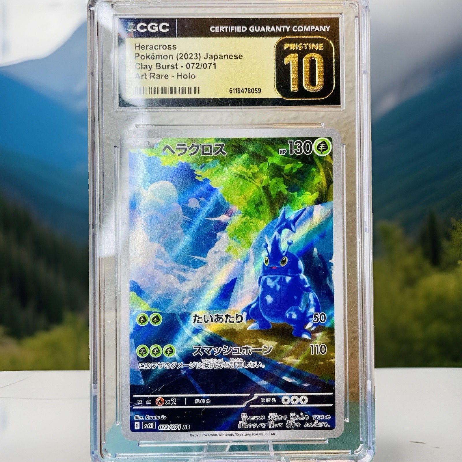 CGC 10 Pristine Heracross INVESTMENT CARD📈 072/071 Art Rare Clay Burst Pokemon