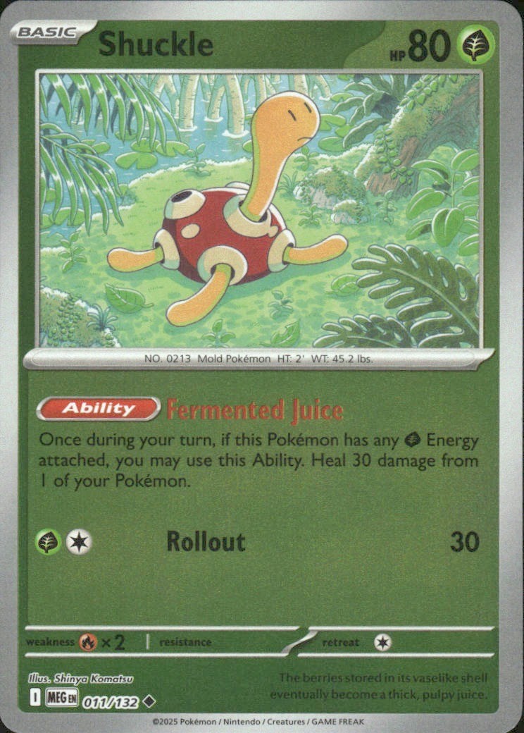 SHUCKLE 011/132 MEGA EVOLUTION UNCOMMON REVERSE HOLO POKEMON SHINYA KOMATSU