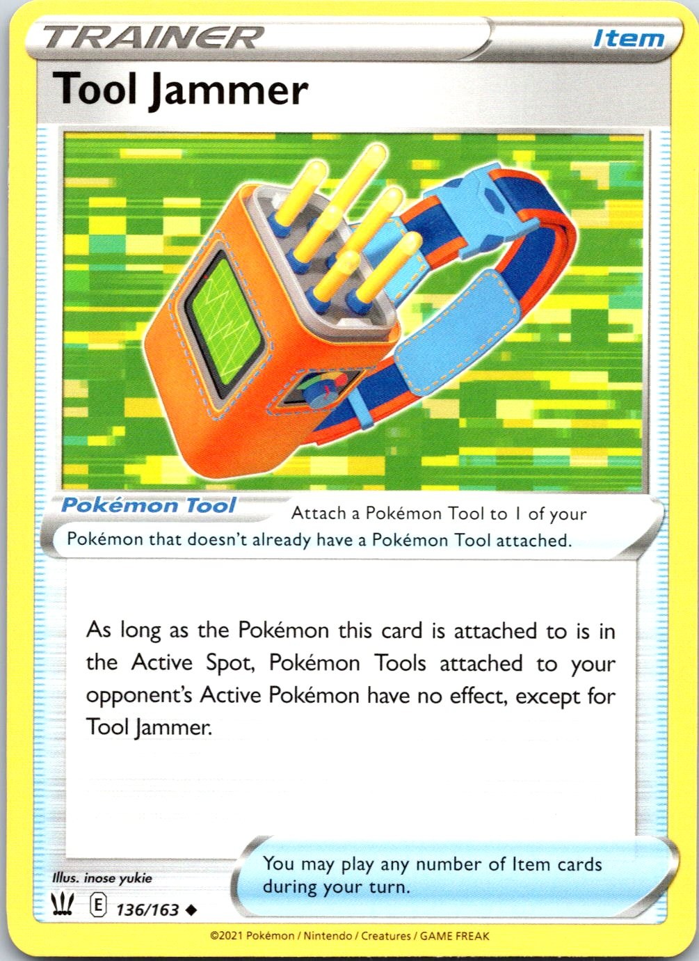 Tool Jammer 136/163 Uncommon Battle Styles Pokemon Near Mint