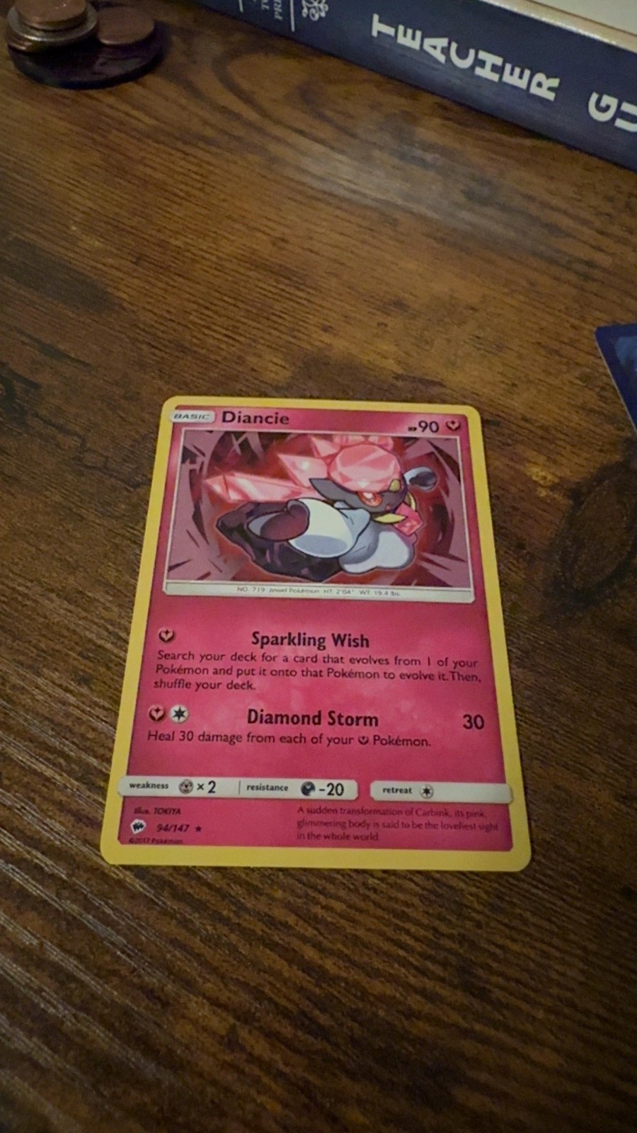 Diancie 94/147 Holo Rare Burning Shadows Pokemon Lightly Played