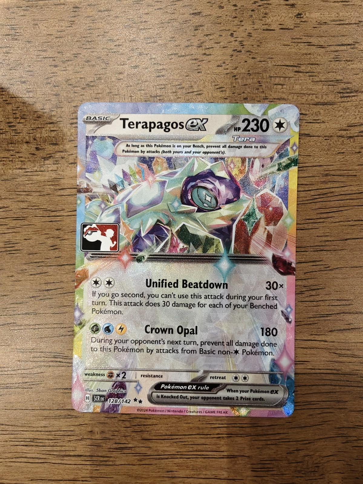 Pokémon TCG – Terapagos ex 128/142 Play Stamped Prize Pack Series 6 Holo
