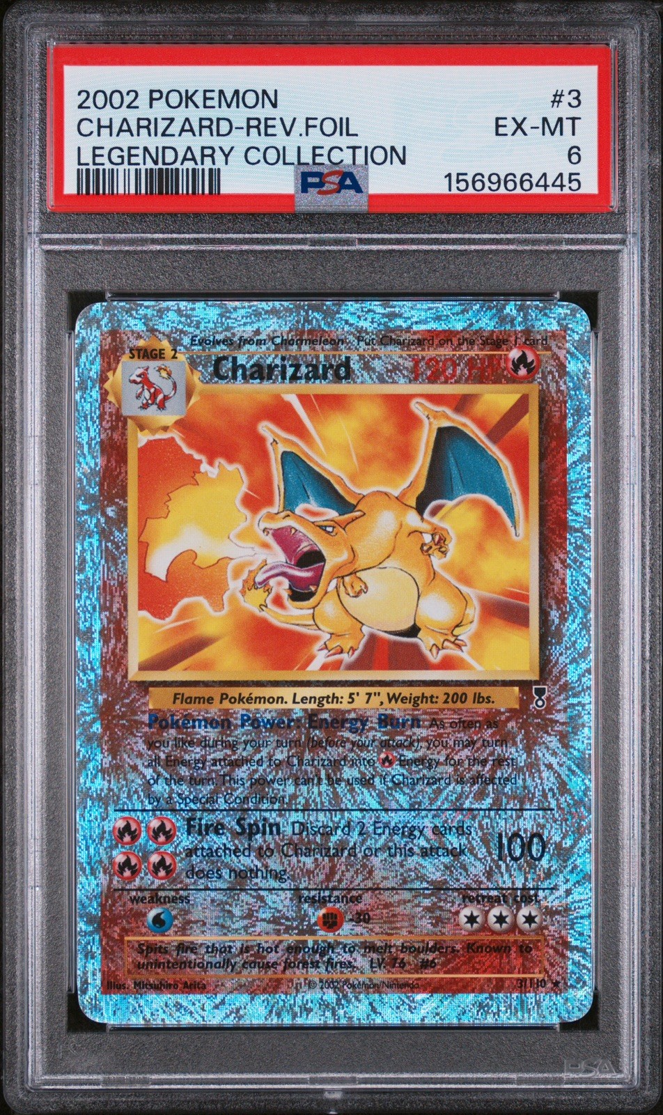 Charizard Reverse Holo Legendary Collection 3/110 PSA 6 🔥
