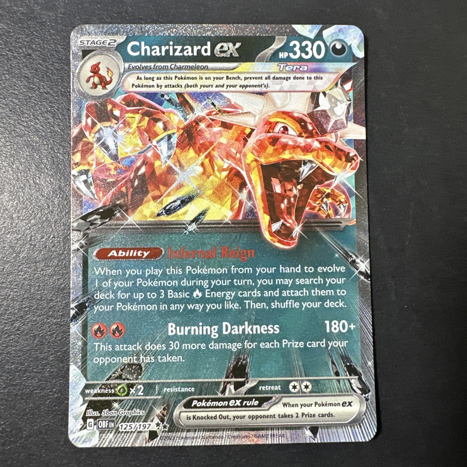 Charizard ex 125/197 Double Rare Obsidian Flames Pokemon Holo Near Mint
