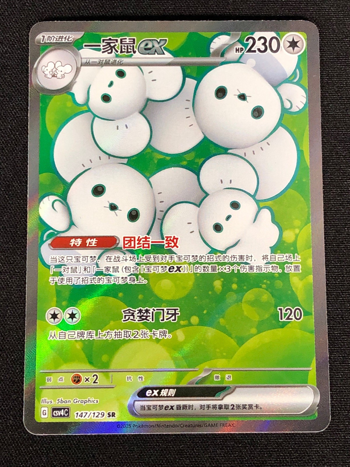Pokemon Maushould EX 147/129 SR (NM) Holo Chinese