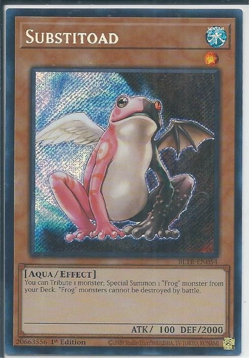 Substitoad – BLTR-EN054 – Secret Rare – 1st Edition Near Mint, English Yugioh!